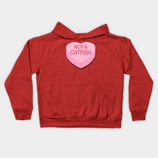 Not a Catfish Candy Heart Kids Hoodie